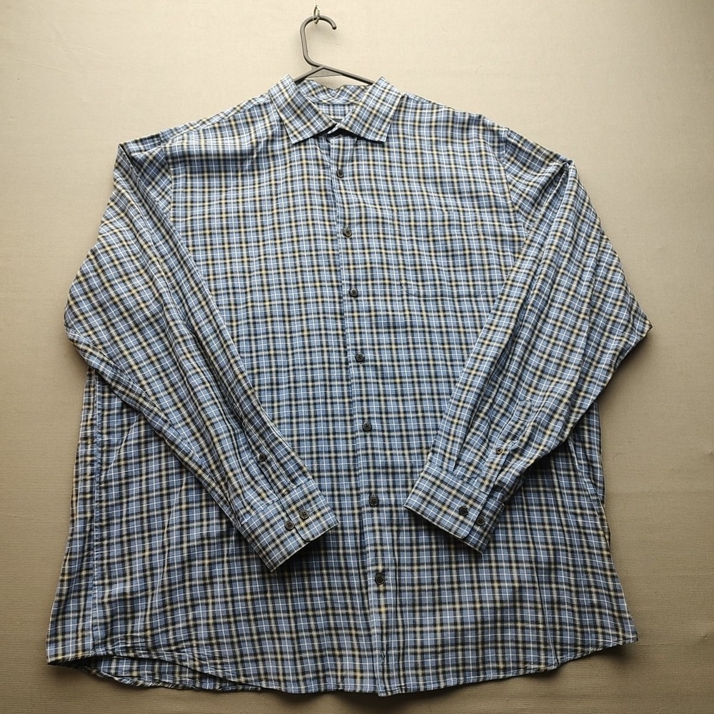 Johnnie O Top Shelf Men's Shirt‎ Blue Plaid Long Sleeve Size 2XL